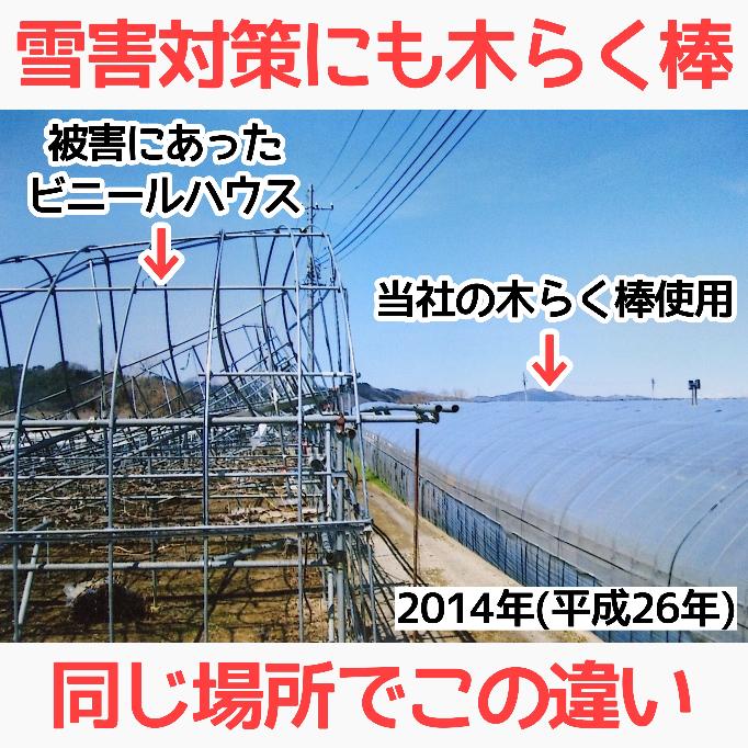 木らく棒®を使用したビニールハウスの雪害対策例